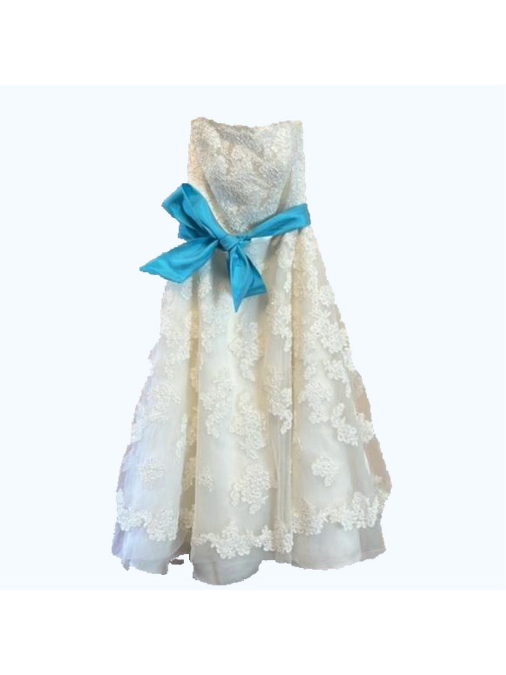 Galina Strapless Bridal or Quinceañera Gown- Midi Length - Picture 2 of 12